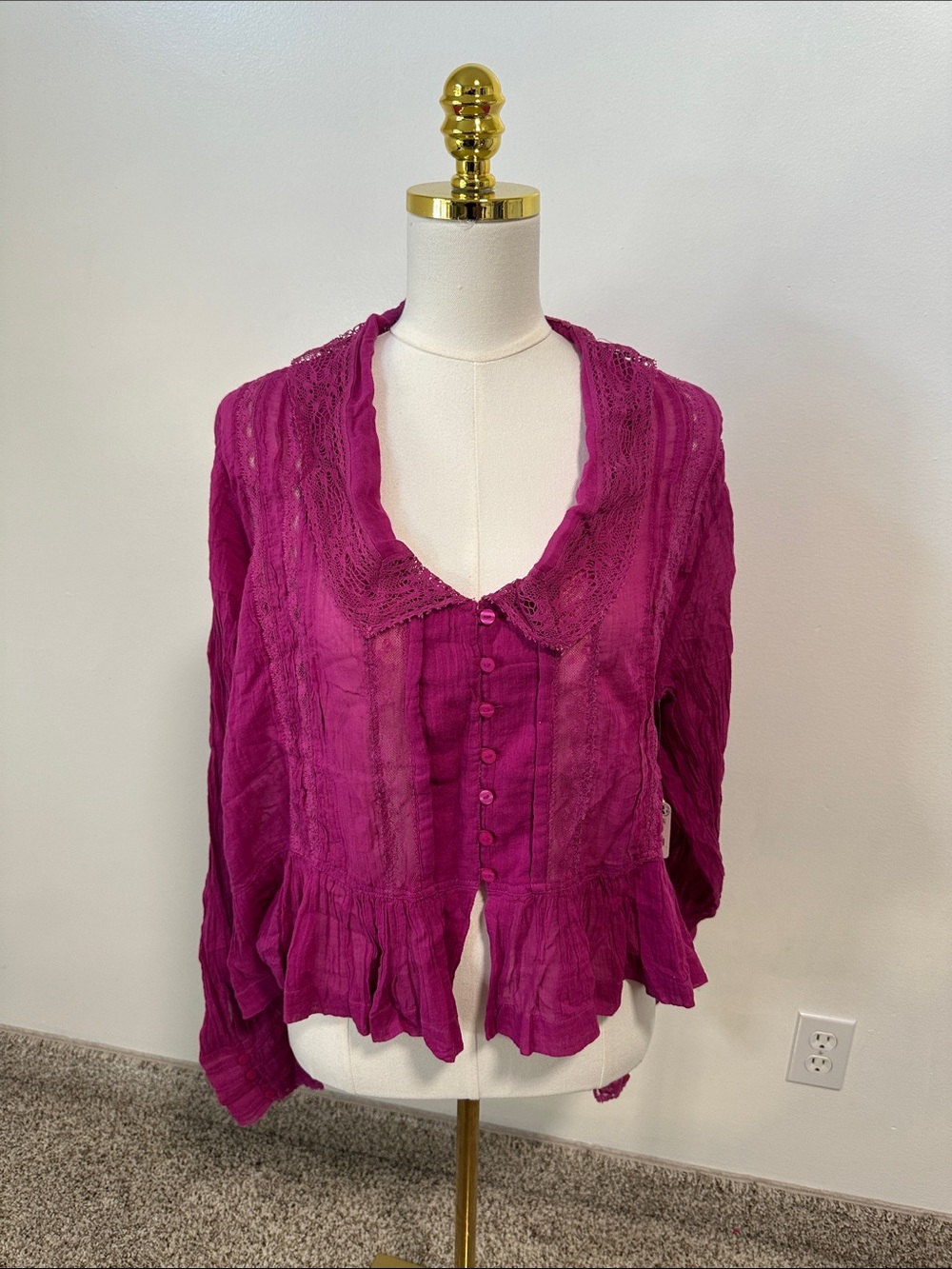 🌷 NWT Free People FP One Oversized Boho Blouse